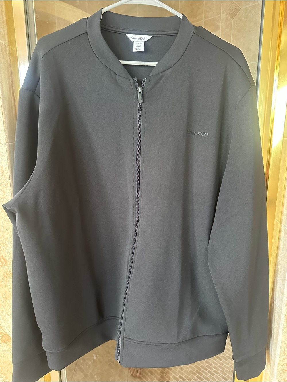 Calvin Klein Men's Charcoal Zip Bomber Jacket